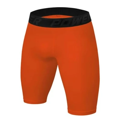 Image of PowerLayer Boys&#039; Compression Base Layer Thermal Skins Shorts Orange, 8 10 Years