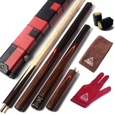 Image of CUESOUL 57&quot; Handcraft 3/4 Jointed Rosewood Snooker Cue with Extra 50cm Extension D415