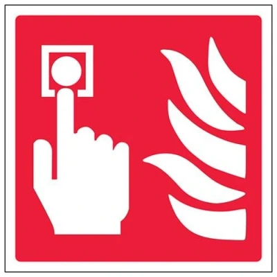 Image of V Safety Call Point Logo Sign 150mm x 1mm Rigid Plastic