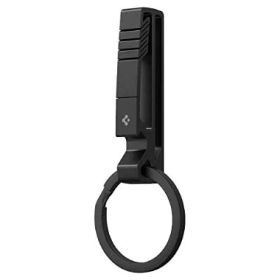 Image of Spigen Metal Fit Titanium Belt Loop Keychain Key Clip for Ring Holder Chain with Detachable Men Black