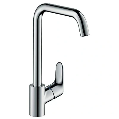 Image of hansgrohe Focus M41 kitchen faucet, 1 type of steel, faucet with outlet height 260 mm, 360 swivel mixer tap, without hose box, chrome