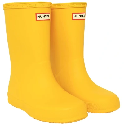 Image of Hunter Original KIDS First Classic Unisex Wellies for kids, Size: 6K, Yellow Natural rubber