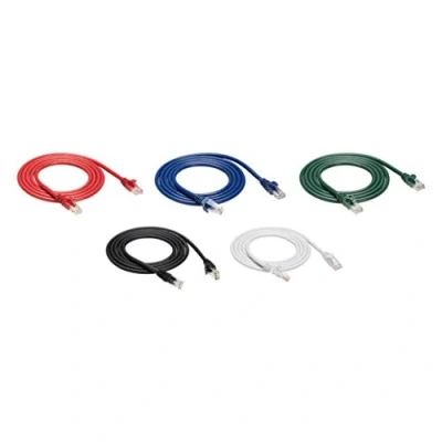 Image of Amazon Basics RJ45 Cat6 Snagless Ethernet Cable 5 Foot, Pack, 1.5 m, Black/Red/Blue/White/Green