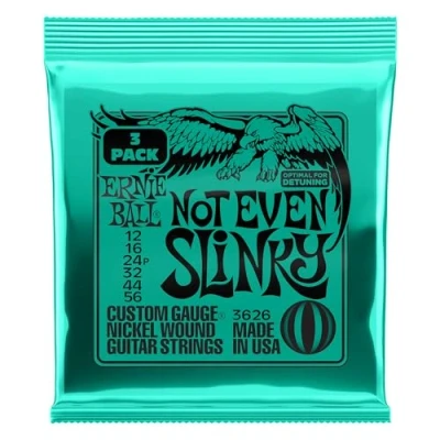 Image of Ernie Ball Not Even Slinky Nickel Wound Electric Guitar Strings 3 Pack 12 56 Gauge