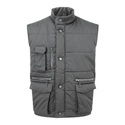 Image of ØRN International Eider (4700) Mens Workwear Padded Bodywarmer, Windproof, Machine Washable Graphite, Large