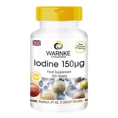 Image of Iodine Tablets 150mcg Vegan 100 Warnke Vitalstoffe German Pharmacy Quality