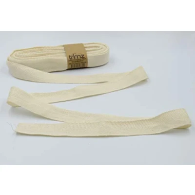 Image of Trimz 100% Cotton Herringbone Tape, Natural, 20mm x 10m