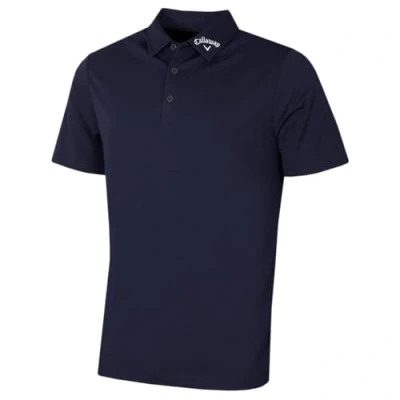 Image of Callaway Golf Mens Ace Micro Texture Polo Shirt Peacoat M