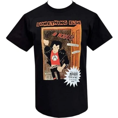 Image of ExpIution Mens Punk T Shirt Seditionaries 1977 Rocker Sid Vicious Something Else Anarchy Black L