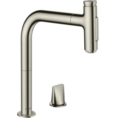Image of hansgrohe M7120 H200 2 Hole Kitchen Tap, Hose Box, Selectable Swivel Range, Pull Out Spray