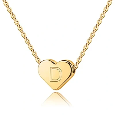 Image of TINGN Heart Initial F Necklace for Girls 14K Gold Filled Necklaces Women, Small Little Gifts, Letter Flower