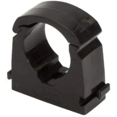 Image of ROHANS Single 15mm HINGED Pipe Clips TS15 for PIPEWORK Black, White, Red, Yellow, Blue, Pack of 5, 10, 15, 20, 50, 100 (20, Black)