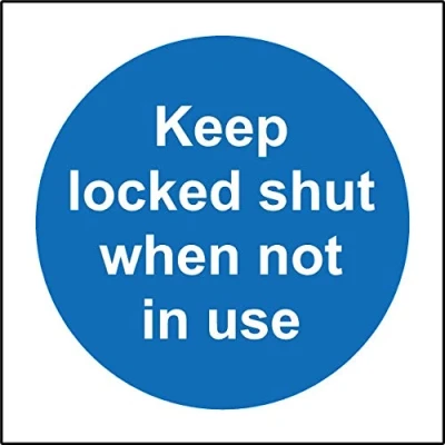 Image of keep locked shut when not in use safety sign 1.2mm Rigid plastic 200mm x