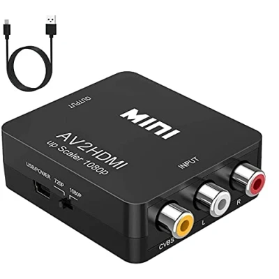 Image of BD&amp;M AV to HDMI Converter, RCA HDMI, 1080P Mini Composite CVBS Video Audio Converter Adapter Support PAL/NTSC for TV/PC/ PS3/ STB/Xbox VHS/VCR/Blue Ray DVD Players Black
