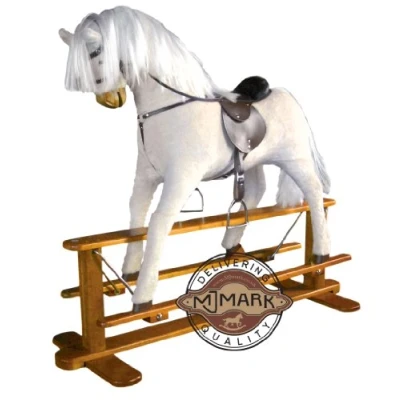 Image of ALBINO LUXURIOUS VERY LARGE Rocking Horse SUN from MJMARK 6 13 YEARS