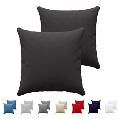 Image of Dreamzie Pillowcases (Set Of 2) Black For Pillows 40 x cm 100% Cotton Jersey Pillowcase Pillow Cover Bed Protector Resistant and Hypoallergenic