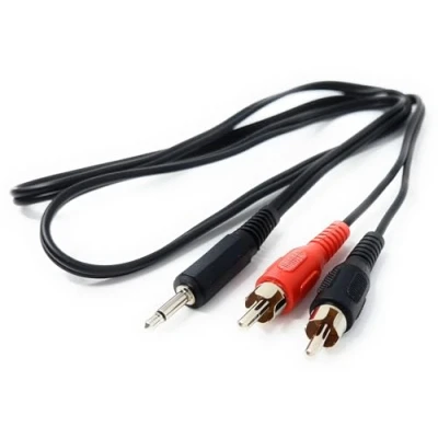 Image of DRUT 1m 3.5mm Mono Jack Plug to 2 x RCA Phono Plugs Audio AUX Cable Lead 3.3ft