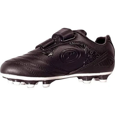 Image of Optimum Razor Football Boots Flat Moulded Stud Outsole, Easy Fastening Astro Trainers PU Leather, Flexible &amp; Comfortable Fit (Black/Silver), 8 UK