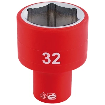 Image of Draper Fully Insulated VDE Socket, 1/2&quot; Sq. Dr., 32mm