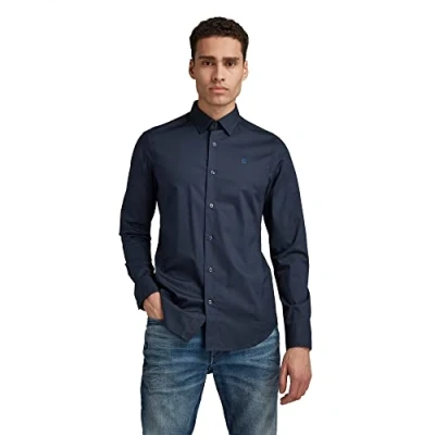 Image of G Star Dressed Super SLIM Shirt, Men&#039;s, Size: Small, Mazarine blue