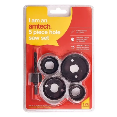 Image of Amtech M1590 5 Piece Circular Hole Saw Set