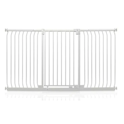 Image of Safetots Extra Tall Elite Safety Gate, 197cm 206cm, Matt White, 96.8cm in Height, Pressure Fit Stair Baby Gate for Doors Hallways and Spaces, Barrier, Easy Installation