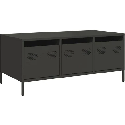 Image of vidaXL Coffee Table Black 101.5x50x43.5 cm Cold rolled Steel