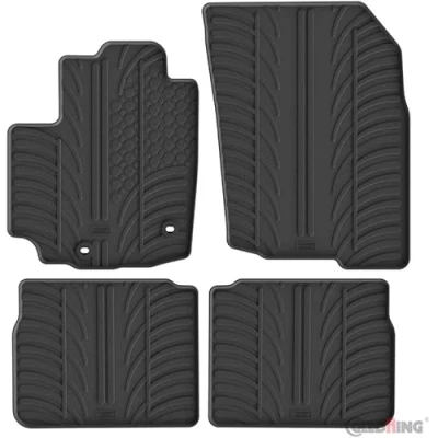 Image of GLEDRING Set of Rubber Mats Compatible with Suzuki SX4 S Cross 2022 (T Profile 4 Piece + Mounting Clips)