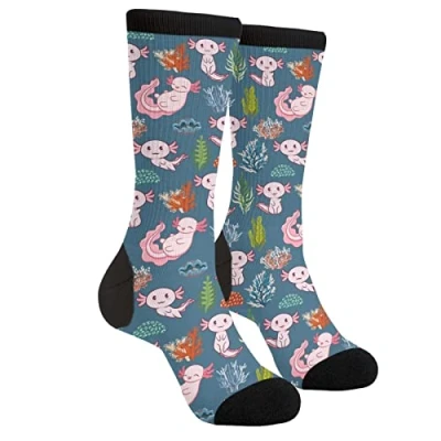 Image of XVBCDFG Axolotl Socks Funny Novelty Casual Athletic Crazy Cute Crew For Women Men