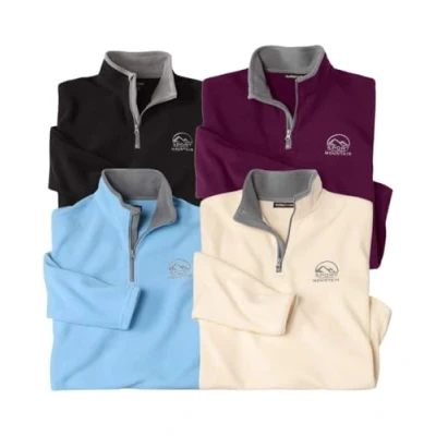 Image of ATLAS FOR MEN Pack of 4 Men&#039;s Microfleece Jumpers L