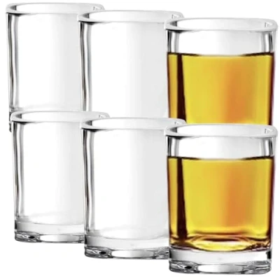 Image of Youngever 6 Pack Plastic Shot Glass Set, Cups, Clear (70ML)