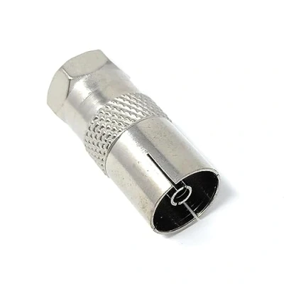 Image of DRUT 1pcs. RF Female Coax Socket to F Type Screw Male Plug Adapter Converter for TV, Satellite Cable (Silver)