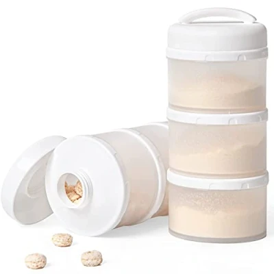 Image of Termichy Milk Powder Scoop Baby Stackable Storage Box Pack of 2 (White)