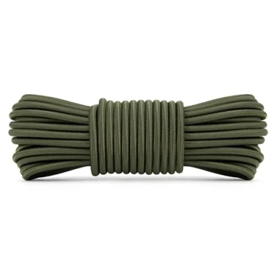 Image of Abma Cord Bungee 4mm 10M Elastic Shock 100% Stretch Rope for Tarpaulin, Trailer, Backpack, Tent Pole, Kayak Army Green