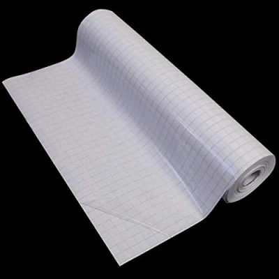 Image of Bright Ideas Book Covering Film Clear 330mm x 25m Roll, Water Based Self Adhesive with Cutting Grid. Cover Protector Roll. BI9016.