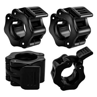 Image of 4 PCS Barbell Clamps Collars Olympic Bar Clips 1Inch Quick Release Professional Locking For Fitness Weightlifting Strength Training