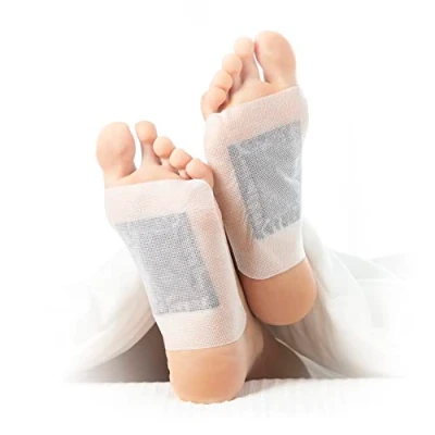 Image of InnovaGoods Lavender Foot Detox Plasters, Elimination of Toxins During Sleep, Muscle Relaxation, Feeling Wellness, White