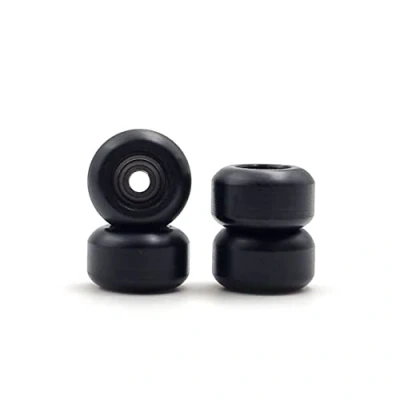 Image of SPITBOARDS Fingerboard Bearing Wheels, CNC Polyurethane, Set of 4 Finger Skate Wheels (Black)
