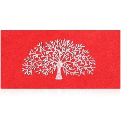 Image of AOAOPQ Doormat Outdoor Entrance Tree of Life 45x120 cm Red Mat with Machine Washable Non Slip Rubber Back Rug for Front Door