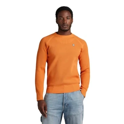 Image of G STAR RAW Men&#039;s Engineered Knitted Sweater, Orange (orange D24456 D465 1018), XXL