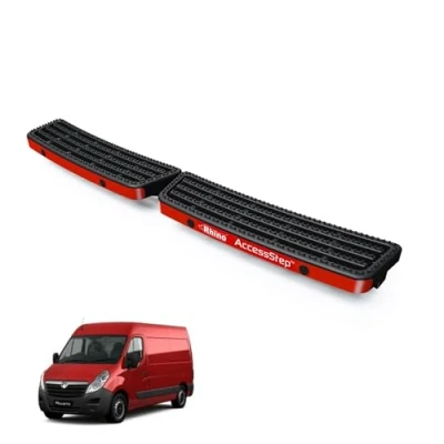 Image of Rhino Access Step for Vauxhall Movano 2010 2021 Van Rear Safety Without Reverse Sensors (Black)