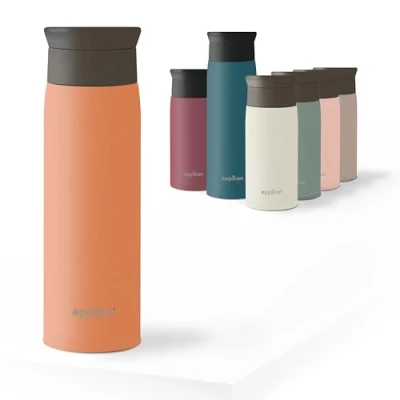 Image of eppikan eppiToGo Insulated Mug, Stainless Steel Coffee Cup, Travel Mug 350 ml, 500 with 360 hygienic Drinking Opening (Terracotta, ml)