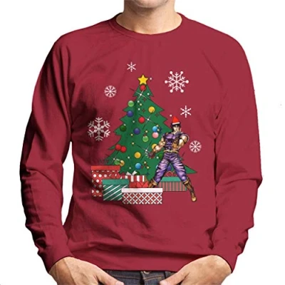 Image of Cloud City 7 JoJo Bizarre Around The Christmas Tree Men&#039;s Sweatshirt Cherry Red