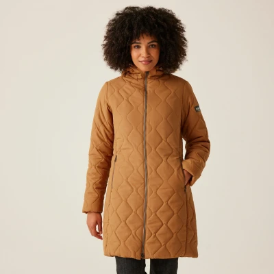 Image of Regatta Water repellent Women&#039;s Brown Fritha Iii Insulated Parka Jacket, Size: 8