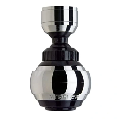 Image of Siroflex 2525/5S Saturn Aerator Shower Tap Sprayer Kitchen Faucet Made in Italy Chrome Black with Swivel for Water Saving Faucets and Filter