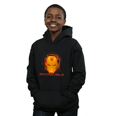 Image of Marvel Boys Avengers Iron Man Invincible Hoodie Black 12 13 Years