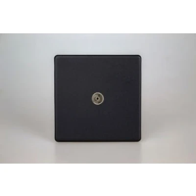 Image of Varilight XDY8S.MB TV Co Axial Socket, Urban screwless matt Black, Plain Insert