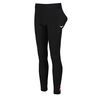 Image of Women Black Tights with Tennis Ball Pocket, Tights, Fitness Sportswear, Pocket Leggings, Running (Black, Medium)