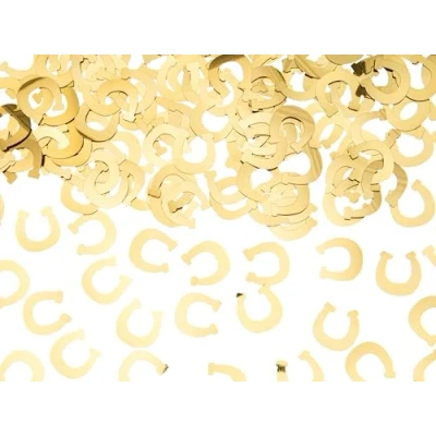 Image of Horseshoe Table Confetti, Good Luck, Pony Party Gold Foil Horse Shoe Birthday Decoration, Rodeo 15g