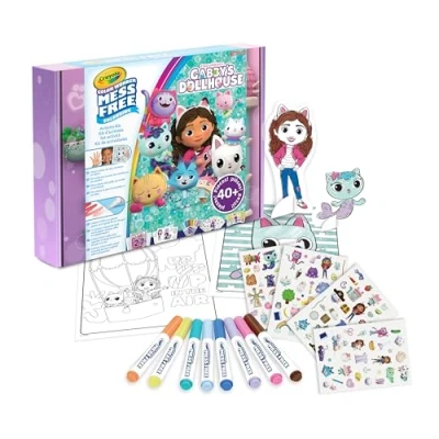 Image of CRAYOLA Color Wonder Activity Kit Gabby&#039;s Dollhouse Mess Free Colouring Fun Includes 40+ Pieces Ages 3+
